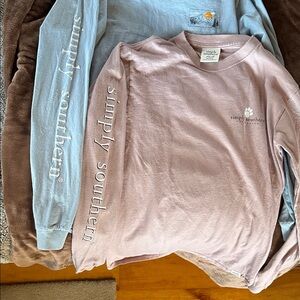 Simply Southern Kids Long Sleeve Shirt - Light Pink and Light Blue